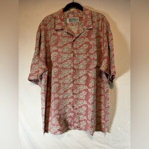 Men's NEW YORK SPORTSWEAR EXCHANGE Salmon colored + Silk Hawaiian Shirt Size XL